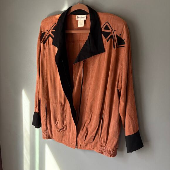 Vintage PIERRE LAMONTE Women's 12 Retro 80's Zip Jacket Western Disco Quirky - Picture 4 of 12